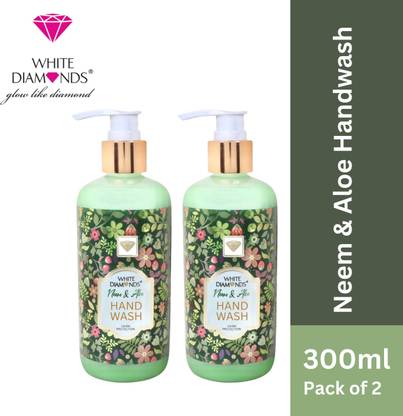 White Diamonds Neem & Aloe Handwash 300ml ( Pack of 2) Hand Wash Pump Dispenser
