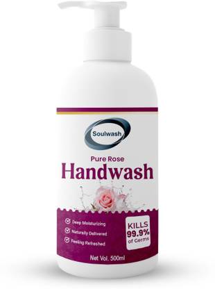 SOULWASH PURE ROSE Liquid Hand Wash|Skincare Moisturizing Hand Wash|500ml Hand Wash Bottle