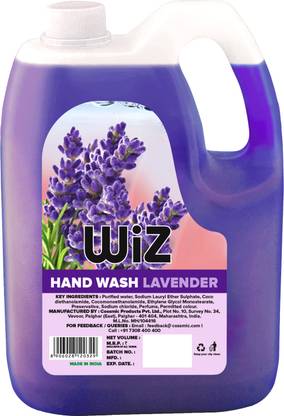 Wiz Lavender Fragrance | Moisturizing & pH Balanced | Soft on Hands | Bulk Pack Hand Wash Can