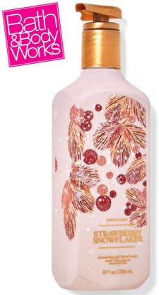 BATH & BODY WORKS STRAWBERRY & SNOWFLAKES CLEANSING GEL Hand Wash Pump Dispenser