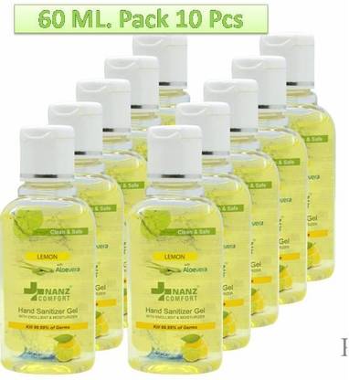 Nanz Comfort Lemon with Aloevera  Gel, Helps Protect Against Infections Hand Sanitizer Bottle