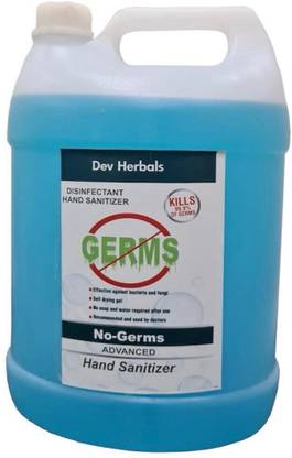 Dev Herbals  Alcohol Based 5lt blue Hand Sanitizer Bottle
