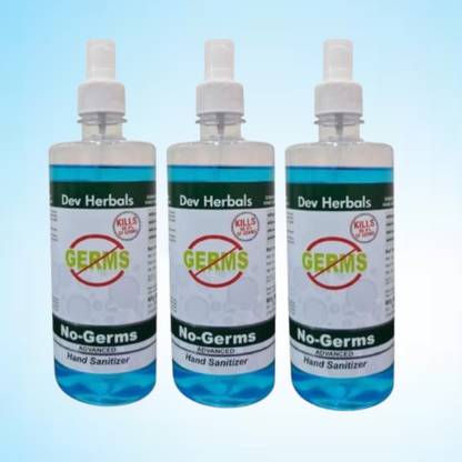 Dev Herbals Liquid Hand sanitizer 500ml PO3, Alcohol based sanitizer killer 99% germs Hand Sanitizer Spray Bottle