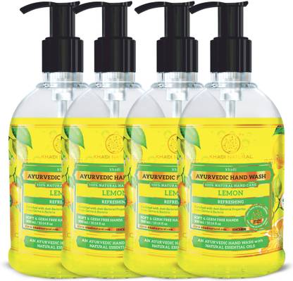 KHADI NATURAL Refreshing Lemon Hand Wash Bottle + Dispenser