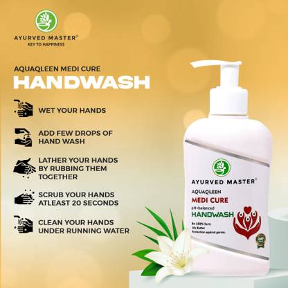 AYURVED MASTER Advanced Skincare Moisturizing Liquid Medicure Hand Wash Bottle, Fights 100+ Hand Wash Refill + Dispenser