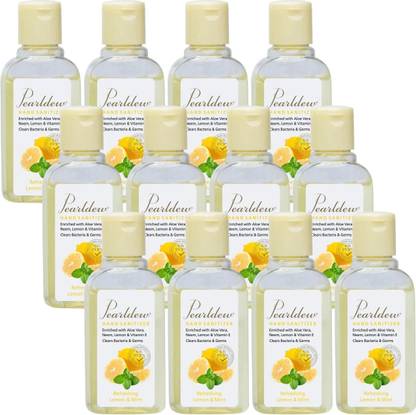 Pearldew (Lemon & Mint) | Aloe & Neem | Paraben Free 60 ml Hand Sanitizer Bottle