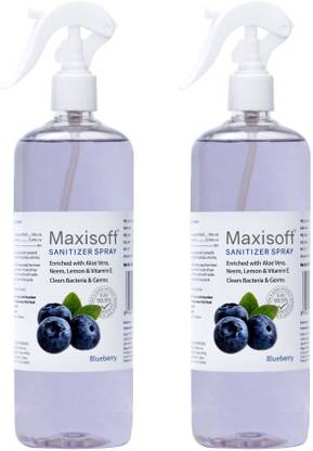 Maxisoft Sanitizer Spray (Blueberry) 500 ml | Aloe & Neem | Paraben Free Hand Sanitizer Bottle
