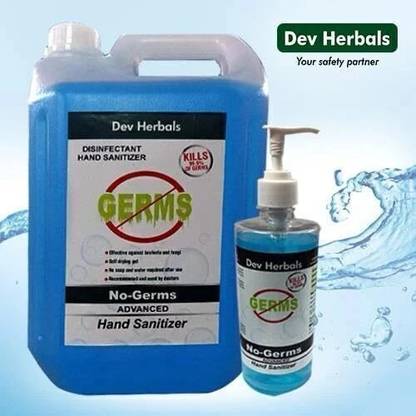 Dev Herbals No Germs  5 litres comes with 500 ml sanitizer Hand Sanitizer Bottle