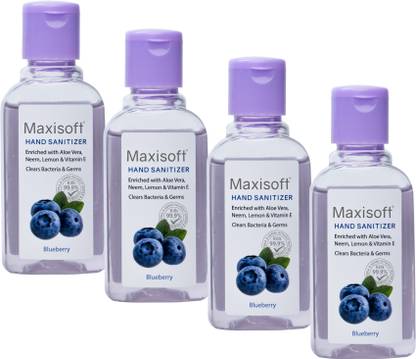 Maxisoft Sanitizer (Blueberry) | Aloe & Neem | Paraben Free  Hand Sanitizer Bottle