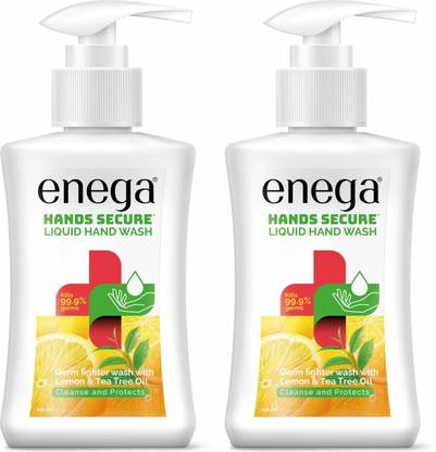 enega Hand Secure Liquid Hand Wash, Cleanse and Protects from Germs in Lemon & Tea Tree Oil Hand Wash Pump Hand Wash Pump Dispenser