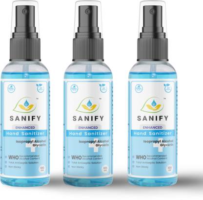 SANIFY HERBAL LIQUID HAND SANITIZER | Pack Of 3 Hand Sanitizer Bottle