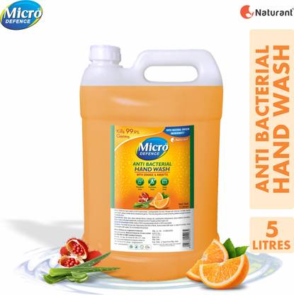 MicroDefence Anti Bacterial HandWash|Natural Orange,Annatto,Neem|Soap,Paraben,Triclosan Free Hand Wash Can
