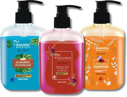Le Pura Himalayan Rose, Soothing Saffron and Ocean Breeze 250ml Hand Wash Bottle