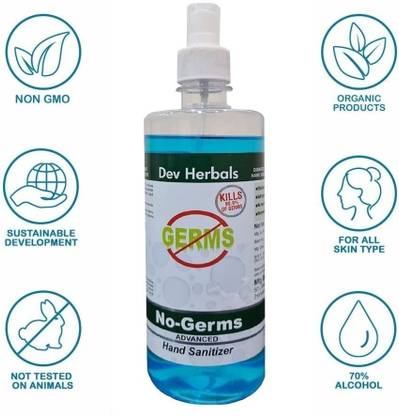 Dev Liquid hand sanitizer 500ml for office,home use Hand Sanitizer Bottle + Refill