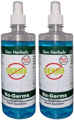 Dev Herbals  500ml 2 Pack Alcohol Based Hand Sanitizer Spray Bottle
