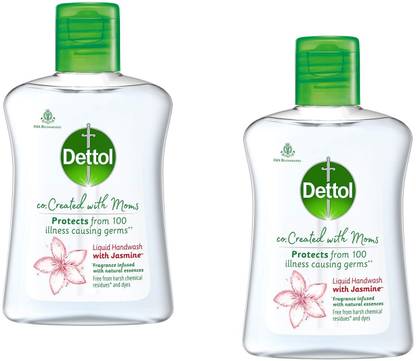 Dettol Jasmine Germ Protection Handwash Liquid Soap Fliptop, 200ml Hand Wash Bottle
