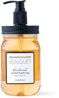 KIMIRICA Bouquet 100% Vegan & Paraben Free with Goodness of Frangipanis & Rose, 500ml Hand Wash Bottle
