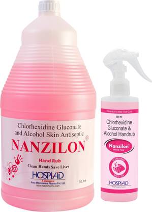 nanzilon Liquid 250 Ml & 5 Ltr. Hand Rub Pump + Refill