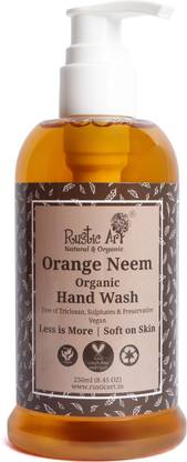 RUSTIC ART Organic Orange Neem Hand Wash Hand Wash Bottle