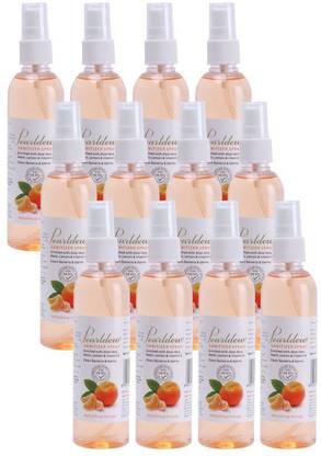 Pearldew Sanitizer Spray (Orange) | Aloe & Neem | Paraben Free 120 ml Hand Sanitizer Bottle