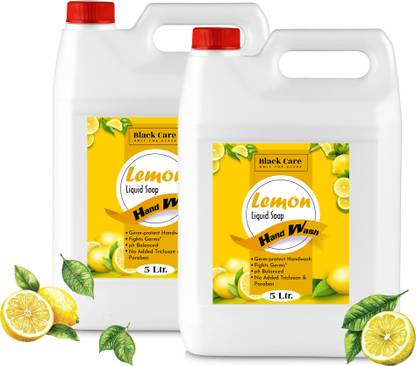 Black Care Lemon Handwash Liquid refill 5 L x2 | Germ Protection | Soft Moisturized Hand Wash Can