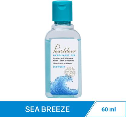 Pearldew (Sea Breeze) 60 ml | Aloe & Neem | Paraben Free Hand Sanitizer Bottle