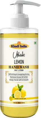 Utkrisht Khadi Lemon Hand Wash Infused with Pure Lemon Oil| Germ Protection Hand Wash Bottle