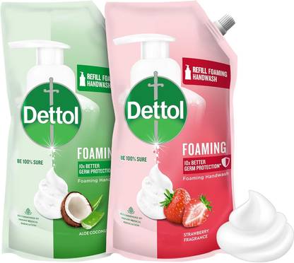 Dettol Foaming Strawberry and Aloe Coconut Hand Wash Refill Pouch