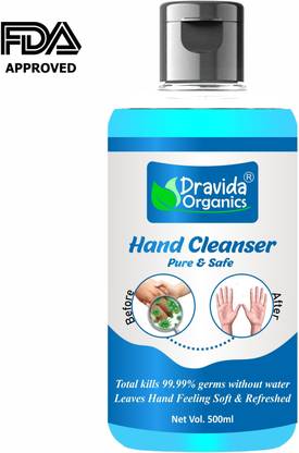 Dravida Organics Anti-Bacterial Alcohol Based  / Hand Cleanser Hand Sanitizer Bottle