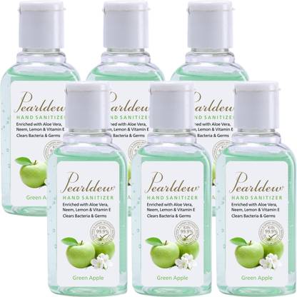 Pearldew (Green Apple) | Aloe & Neem | Paraben Free 60 ml Hand Sanitizer Bottle