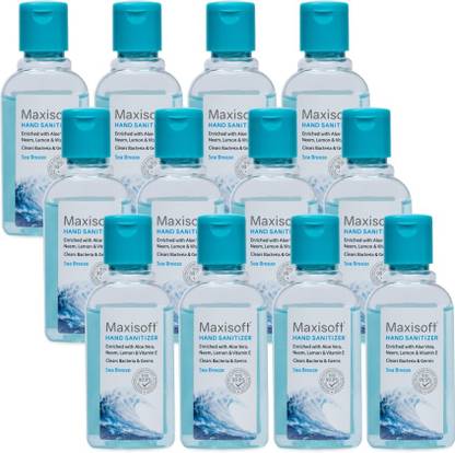 Maxisoft Sanitizer (Sea Breeze) | Aloe & Neem | Paraben Free Hand Sanitizer Bottle