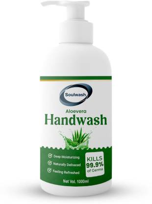 SOULWASH ALOEVERA Hand Wash|Refreshing Fragrance | Gentle & Effective Cleansing|1L Hand Wash Bottle