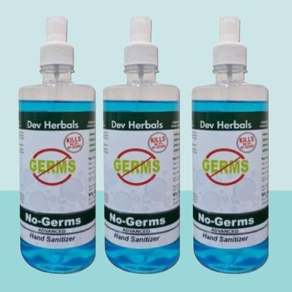 Dev Alcohol based hand sanitizer PO3X500ml, Sanitizer for kids, Kilss 99.9% germs Hand Sanitizer Pump + Refill