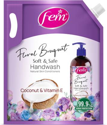 Fem Floral Bouquet Soft & Safe Handwash | Goodness of Coconut Milk & Vitamin E Hand Wash Bottle