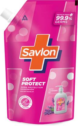 Savlon Soft Protect Handwash with Lavender Oil 700ml, Skin Friendly pH,Hand Wash Refill Hand Wash Pouch
