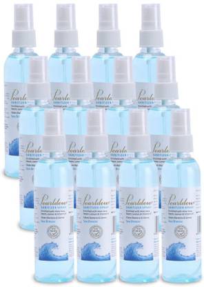 Pearldew Sanitizer Spray (Sea Breeze) | Aloe & Neem | Paraben Free 120 ml Hand Sanitizer Bottle