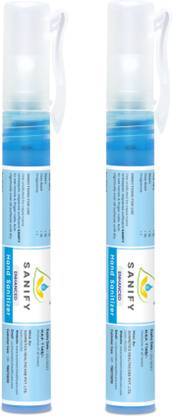 SANIFY HERBAL LIQUID HAND SANITIZER PEN | Pack Of 2 Sanitizer Spray Pump Dispenser