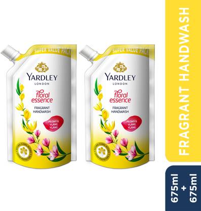 Yardley London Floral Essence With Natural Floral Actives and Germ Protection Fragrant Hand Wash Pouch