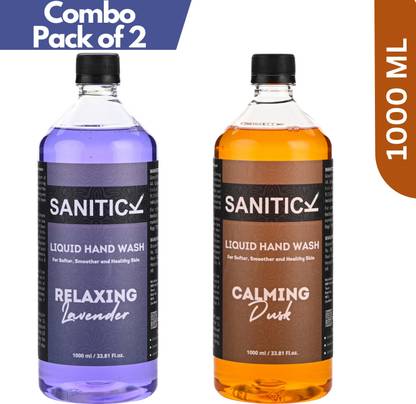 Sanitick Liquid Handwash - Relaxing Lavender & Calming Dusk | Combo Pack Hand Wash Bottle