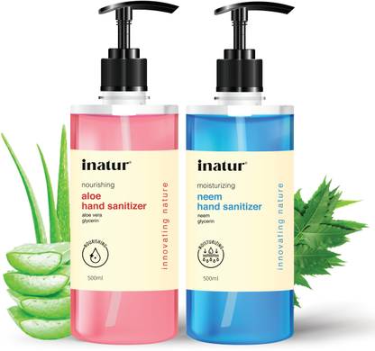 inatur Aloe and Neem Hand Sanitizer Pump Dispenser