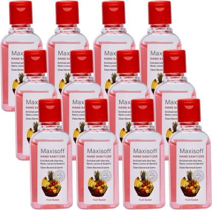 Maxisoft Sanitizer (Fruit Basket) | Aloe & Neem | Paraben Free Hand Sanitizer Bottle
