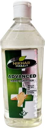 NIKHAR HERBALS HAND SANITIZER 500ML (Pack Of 3) Hand Sanitizer Bottle