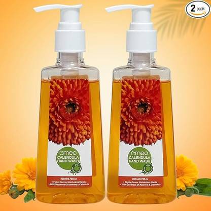 Omeo Calendula Handwash-200ML(Pack of 2)|Germ Protection,Moisturizing,Anti Bacterial Hand Wash Bottle + Dispenser