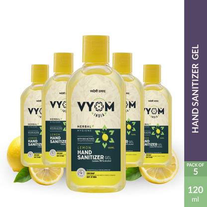 VYOM INDIA HerbalHygieneLemonGel Hand Sanitizer Bottle