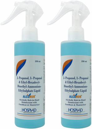 alcorub Alcoholic Rub-In-Hand Disinfectant With Emollient & Moisturizer Hand Rub Bottle + Dispenser