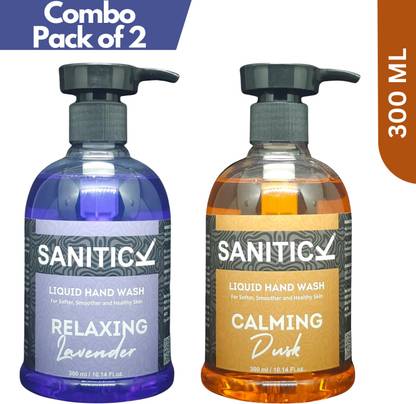 Sanitick Liquid Handwash - Relaxing Lavender & Calming Dusk | Combo Pack Hand Wash Bottle