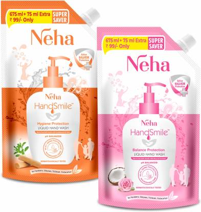 Neha Herbals Neha Handsmile Balance & Hygiene Protection Refill Combo Hand Wash Refill Pouch