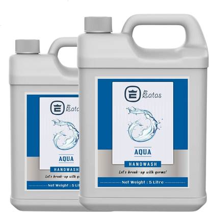 EATAS Aqua Handwash Liquid Soap ,Handwash Refill Pack - 10 Liter (2 x 5 L) Hand Wash Can