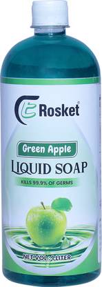 EROSKET Green Apple Handwash | Germ Protection + Odor Control | For Home & Office Use Hand Wash Bottle