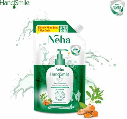 Neha Herbals Neha Handsmile Pure Protection Handwash with Tulsi & Turmeric Hand Wash Pouch